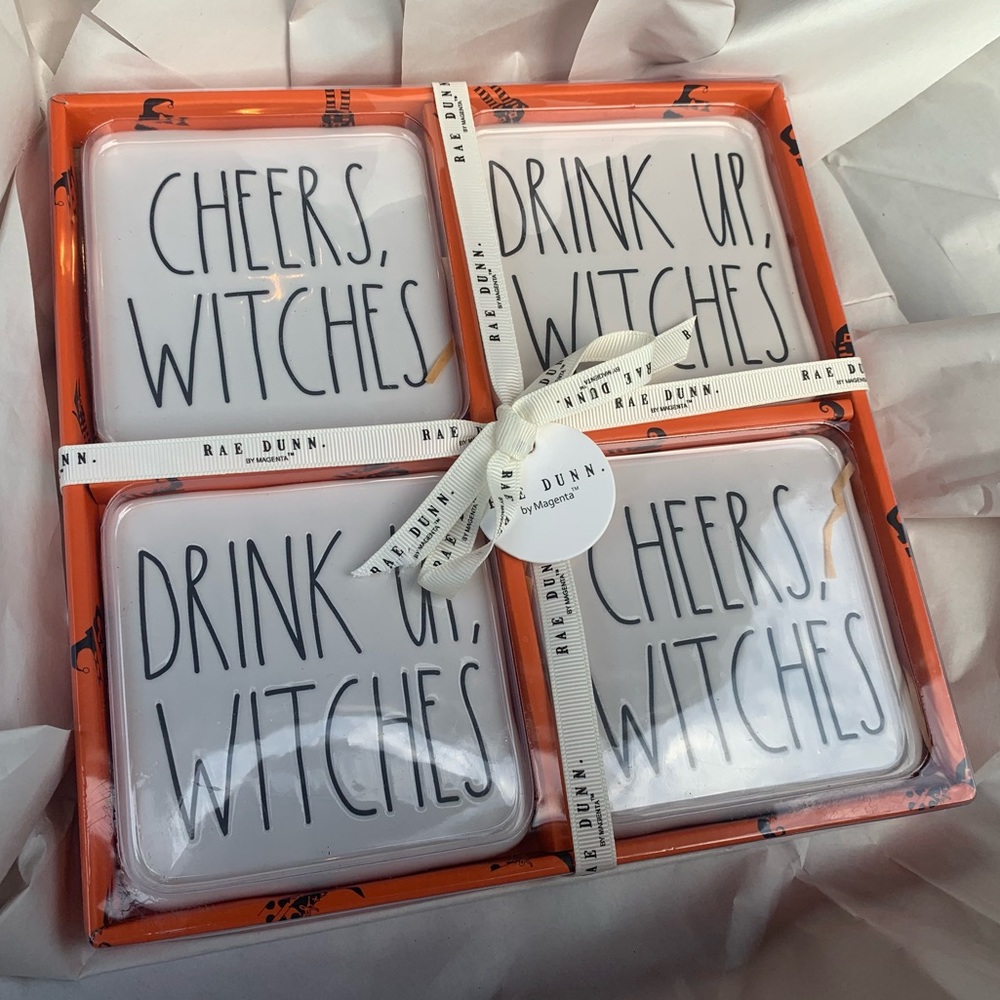 Rae Dunn Halloween Drink Coasters 4pk.